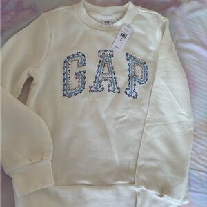 GAP Kids Cream Sweatshirt with Embroidered Logo